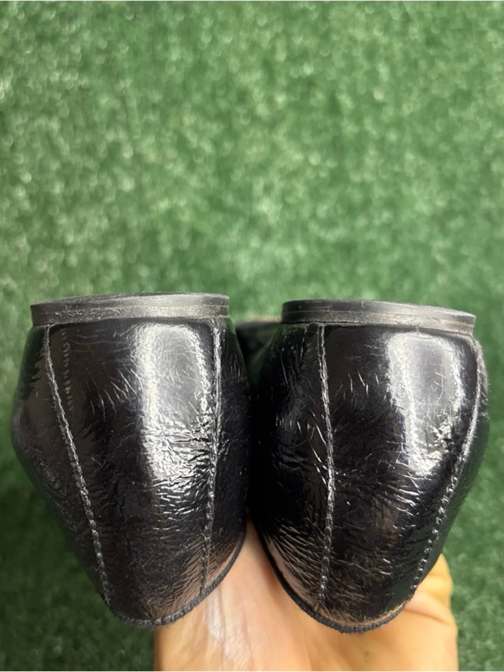 M Gemi The Danza Ballet Flats Black Patent Leather Square Toe Bow Women's Size 6